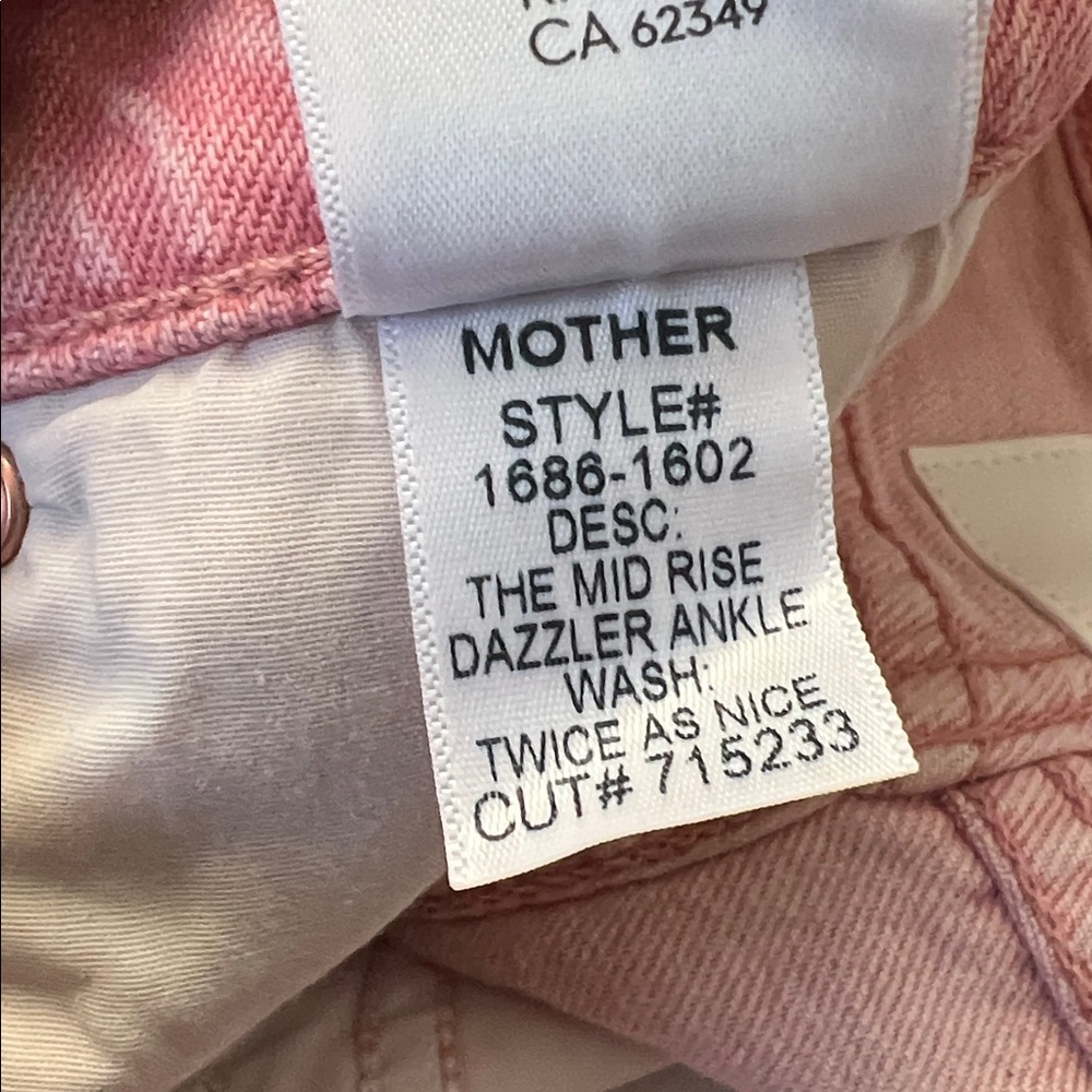 MOTHER Superior The Mid Rise Dazzler Ankle In Twice as Nice Pink. Size 27 - Picture 13 of 13